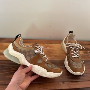 Coach Citysole Runner Khaki Light Saddle Sneaker Men’s Size 7D Women’s Size 8.5